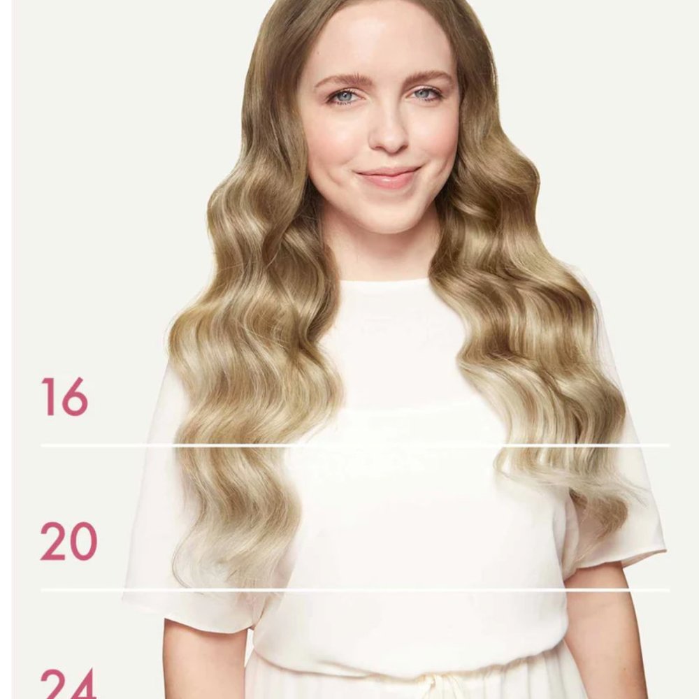 Luxy Hair Clip-In Hair Extensions - 16" Classic Natural Blonde Clip-In